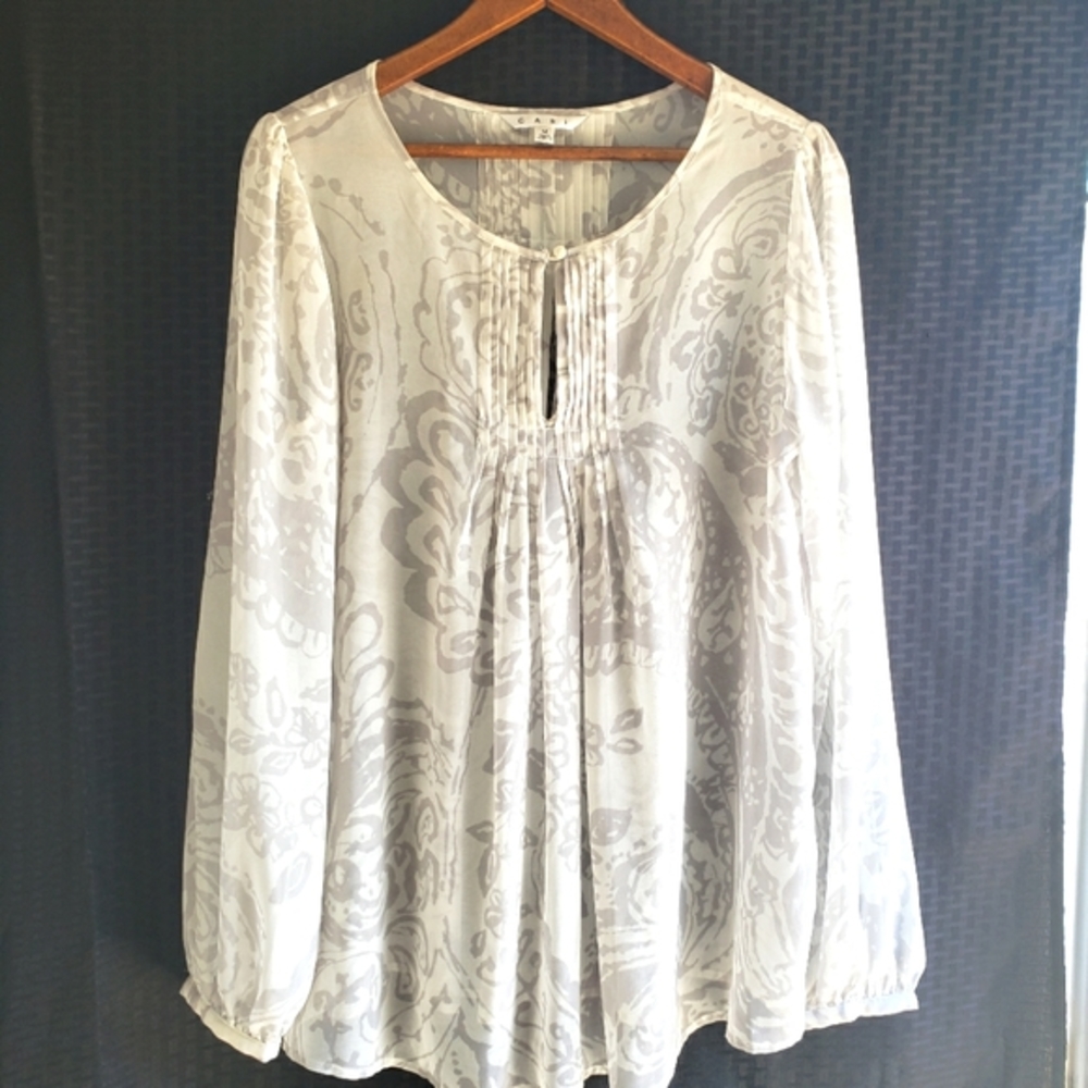 Ladies CABI Sheer Blouse - Top - Shirt - Tunic - Size Medium Long-sleeve